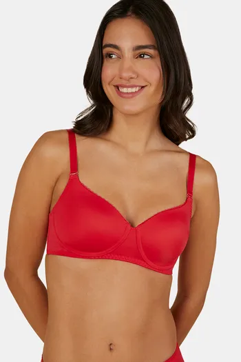 Buy Triumph Padded Non Wired Full Coverage T-Shirt Bra - Mars Red